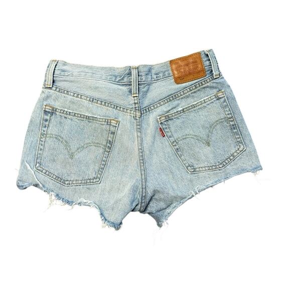 Levis Premium 501 Button Fly Cut off Shorts Light Wash  Size 27 - Picture 2 of 8